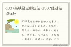 g307高铁经过哪些站 G307经过站点详述