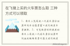 在飞猪上买的火车票怎么取 三种方式可以领取