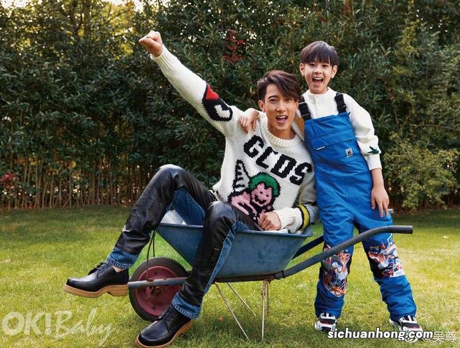 吴尊带儿女拍杂志封面，12岁NeiNei身高直追爸爸，父女同框像兄妹