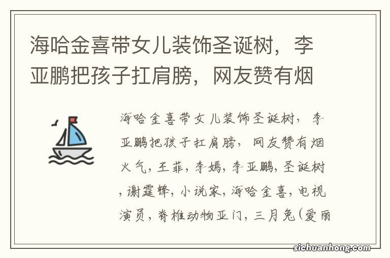 海哈金喜带女儿装饰圣诞树，李亚鹏把孩子扛肩膀，网友赞有烟火气