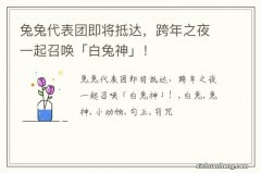 兔兔代表团即将抵达，跨年之夜一起召唤「白兔神」！