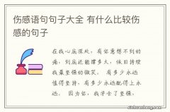 伤感语句句子大全 有什么比较伤感的句子