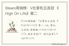 Steam周销榜：V社掌机五连冠 《High On Life》第二