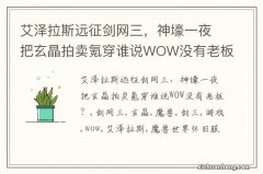 艾泽拉斯远征剑网三，神壕一夜把玄晶拍卖氪穿谁说WOW没有老板？