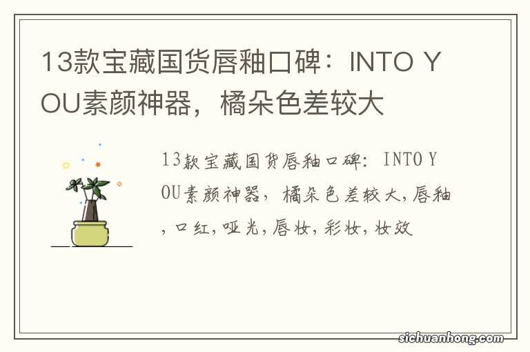 13款宝藏国货唇釉口碑:INTO YOU素颜神器,橘朵色差较大
