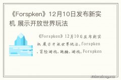 《Forspken》12月10日发布新实机 展示开放世界玩法