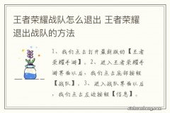 王者荣耀战队怎么退出 王者荣耀退出战队的方法