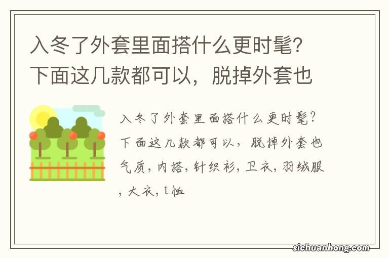 入冬了外套里面搭什么更时髦?下面这几款都可以,脱掉外套也气质