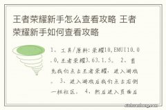 王者荣耀新手怎么查看攻略 王者荣耀新手如何查看攻略