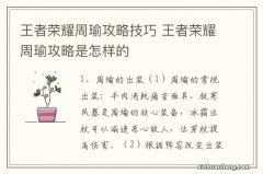 王者荣耀周瑜攻略技巧 王者荣耀周瑜攻略是怎样的