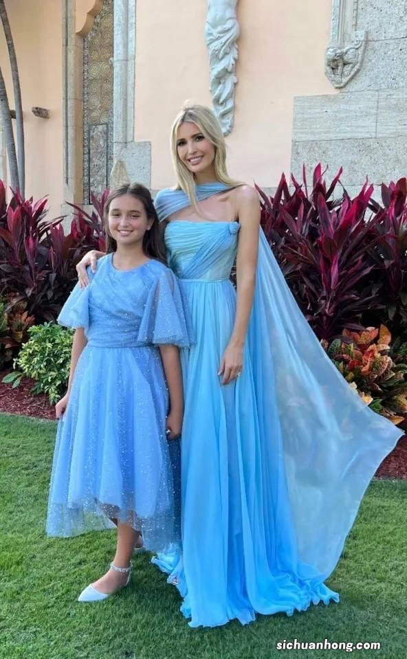 41岁伊万卡带全家赴妹妹婚礼，美若公主，踩“恨天高”直奔2米