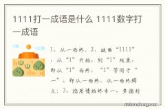 1111打一成语是什么 1111数字打一成语