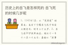 历史上的岳飞是怎样死的 岳飞死的时候几岁呢