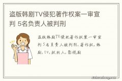 盗版韩剧TV侵犯著作权案一审宣判 5名负责人被判刑