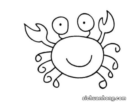 圆形的螃蟹怎么画