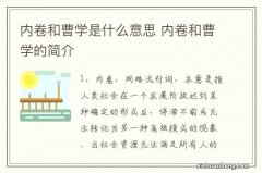 内卷和曹学是什么意思 内卷和曹学的简介