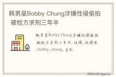 韩男星Bobby Chung涉嫌性侵偷拍 被检方求刑三年半