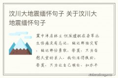 汶川大地震缅怀句子 关于汶川大地震缅怀句子