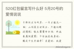 520红包留言写什么好 5月20号的爱情说说