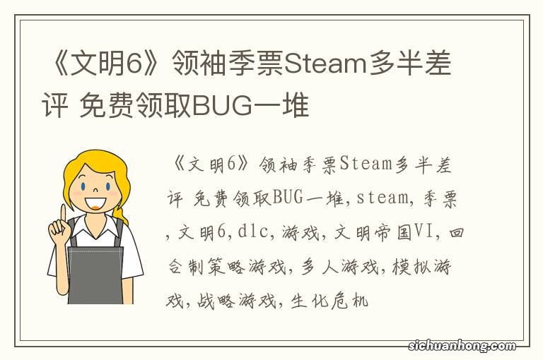 《文明6》领袖季票Steam多半差评 免费领取BUG一堆