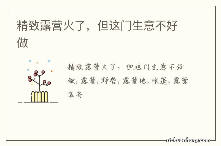 精致露营火了,但这门生意不好做