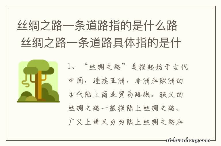 丝绸之路一条道路指的是什么路 丝绸之路一条道路具体指的是什么路