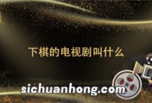 下棋的电视剧叫什么 下棋那个电视剧叫什么