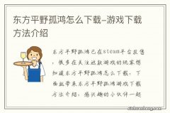 东方平野孤鸿怎么下载-游戏下载方法介绍