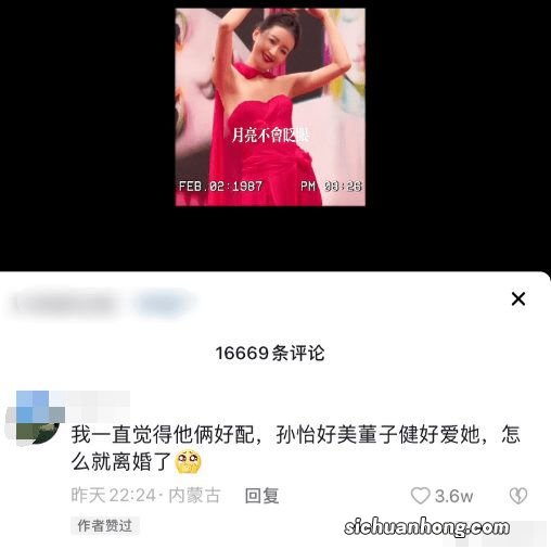 孙怡手滑？点赞董子健相关评论疑遗憾离婚引热议