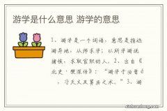 游学是什么意思 游学的意思