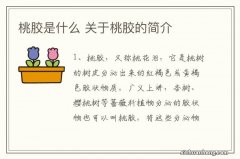 桃胶是什么 关于桃胶的简介