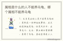 属相是什么的人不能养乌龟，哪个属相不能养乌龟