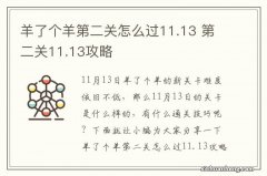 羊了个羊第二关怎么过11.13 第二关11.13攻略