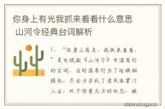 你身上有光我抓来看看什么意思 山河令经典台词解析