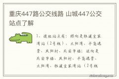 重庆447路公交线路 山城447公交站点了解