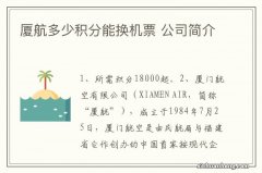 厦航多少积分能换机票 公司简介