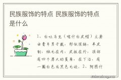 民族服饰的特点 民族服饰的特点是什么