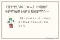 《保护我方城主大人》叶昭南和柳轩冥结局 叶昭南和柳轩冥在一起了吗