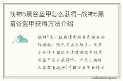 战神5黑谷盔甲怎么获得-战神5黑暗谷盔甲获得方法介绍