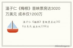 温子仁《梅根》首映票房达3020万美元 成本仅1200万