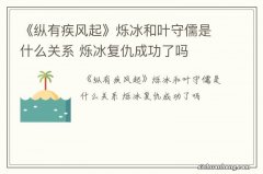 《纵有疾风起》烁冰和叶守儒是什么关系 烁冰复仇成功了吗