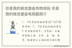 你是我的城池堡垒有吻戏吗 你是我的城池堡垒电视剧简介