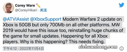 《COD19》Xbox更新容量太大遭吐槽:是PS的几十倍