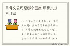 甲骨文公司是哪个国家 甲骨文公司介绍