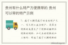 贵州有什么特产方便携带的 贵州可以带的特产示例