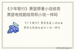 《少年歌行》萧瑟原著小说结局 萧瑟电视剧结局和小说一样吗