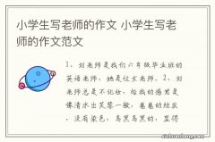 小学生写老师的作文 小学生写老师的作文范文