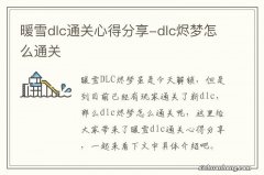 暖雪dlc通关心得分享-dlc烬梦怎么通关