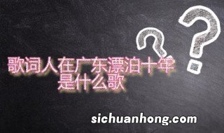 歌词人在广东漂泊十年是什么歌 演唱者是谁