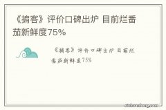 《掮客》评价口碑出炉 目前烂番茄新鲜度75%